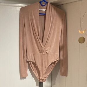 Light pink ASTR Long Sleeve Bodysuit